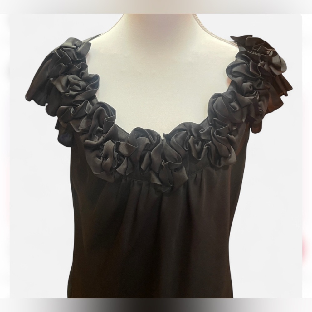 Spense Black Ruffled Blouse